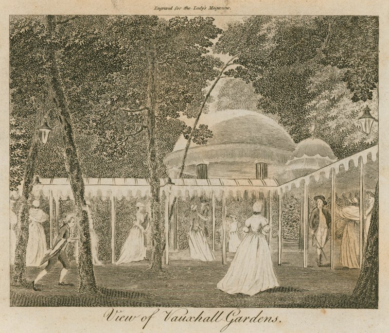 Vue du jardin de Vauxhall, Londres - English School