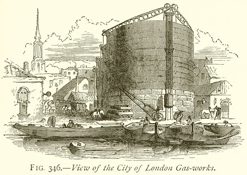 Vue des usines à gaz de la ville de Londres - English School