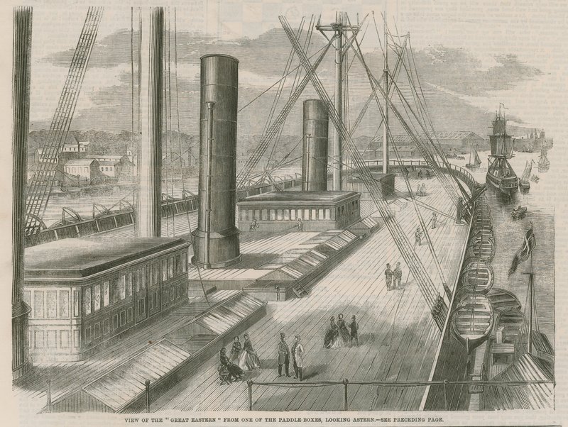 Vue du Great Eastern depuis une des boîtes à aubes, regardant vers l