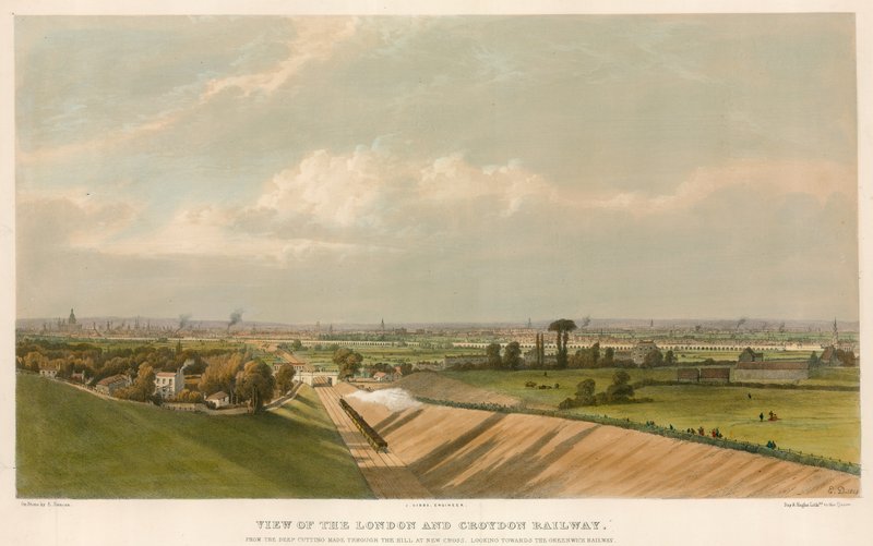 Vue du chemin de fer de Londres et Croydon - English School