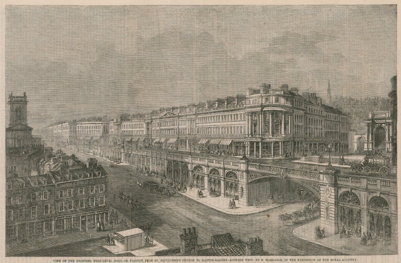 Vue de la route ou du viaduc de haut niveau proposé de l