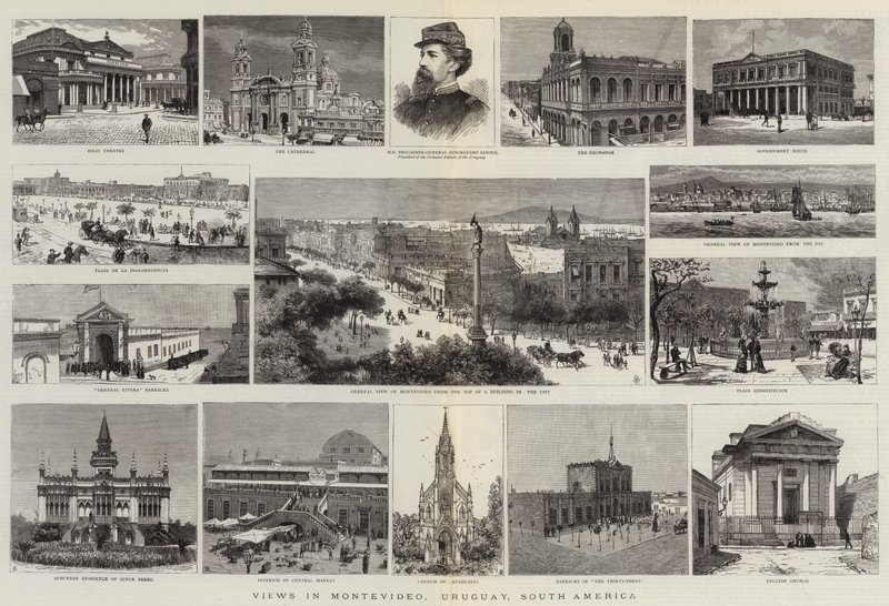 Vues de Montevideo, Uruguay, Amérique du Sud (gravure) - English School