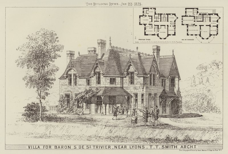 Villa pour le Baron S de St Trivier, près de Lyon (gravure) - English School