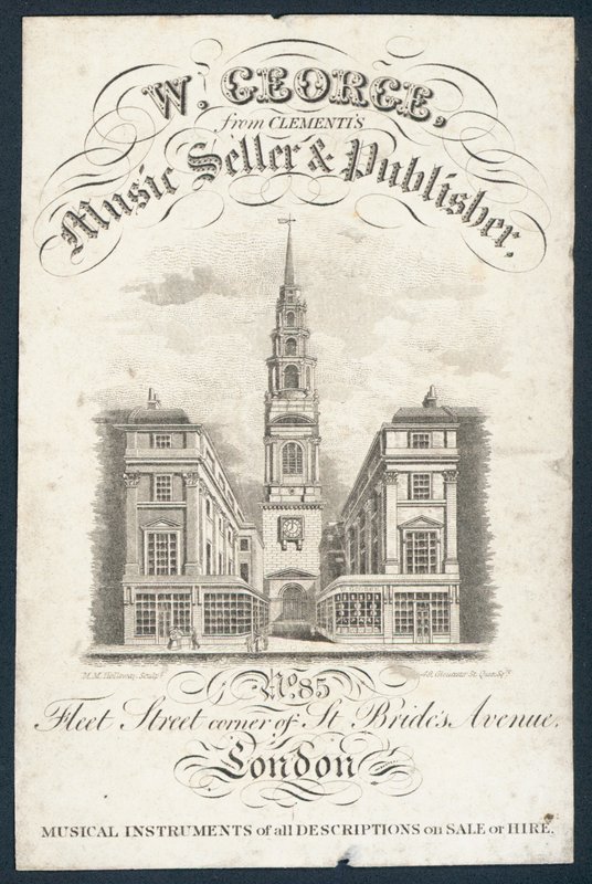 W George, vendeur de musique et éditeur, carte de visite - English School