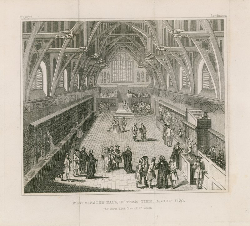 Westminster Hall en période de session, vers 1770 - English School