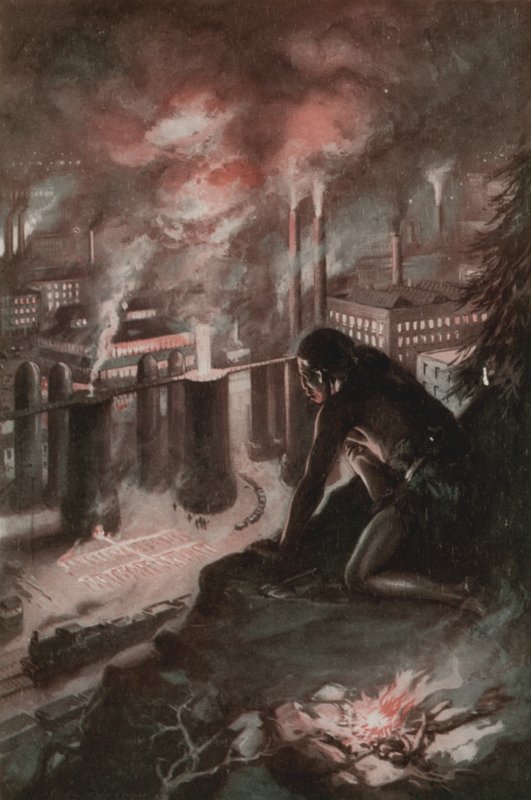 Ce que le premier homme a vu dans le feu - English School