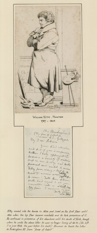William Etty qui vivait au n° 14 Buckingham Street - English School