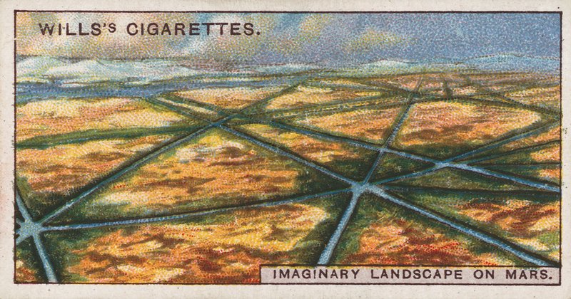 Carte de cigarette Wills représentant un paysage imaginaire sur Mars - English School