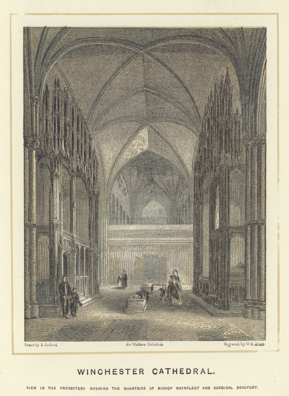 Cathédrale de Winchester, vue dans le presbytère montrant les chantries de l