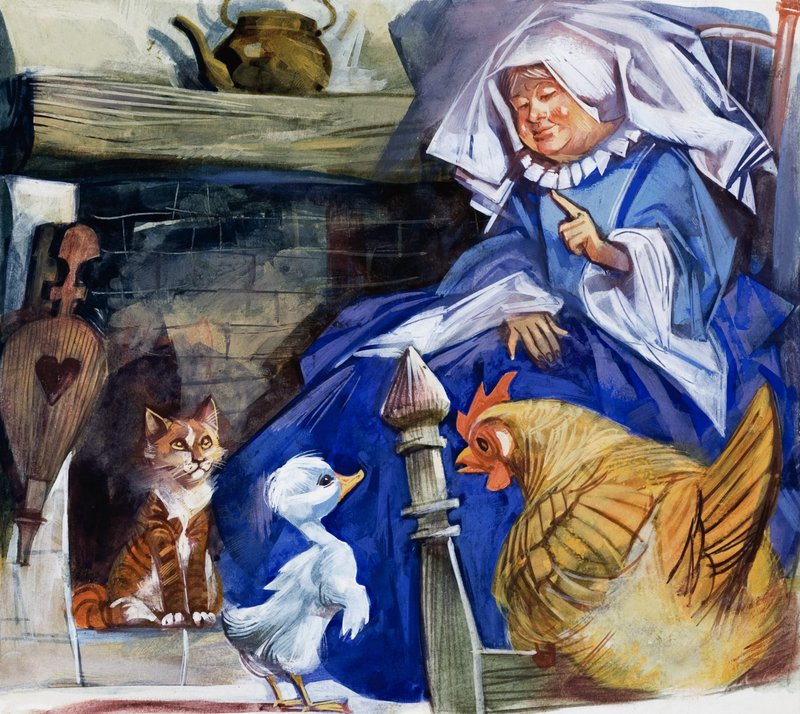 Femme avec des animaux de ferme - English School