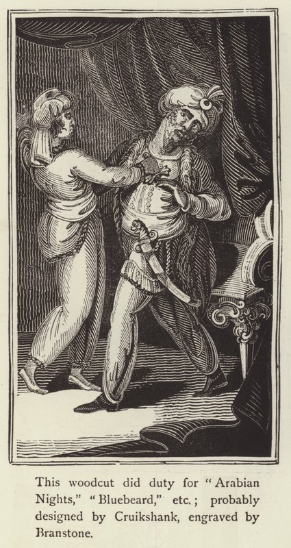 Gravure utilisée pour Les Mille et Une Nuits, Barbe Bleue, etc. - English School