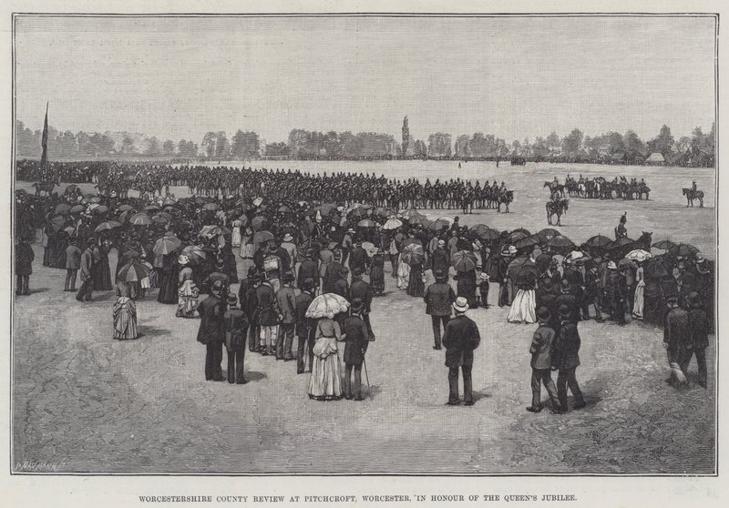 Revue du comté de Worcestershire à Pitchcroft, Worcester, en l