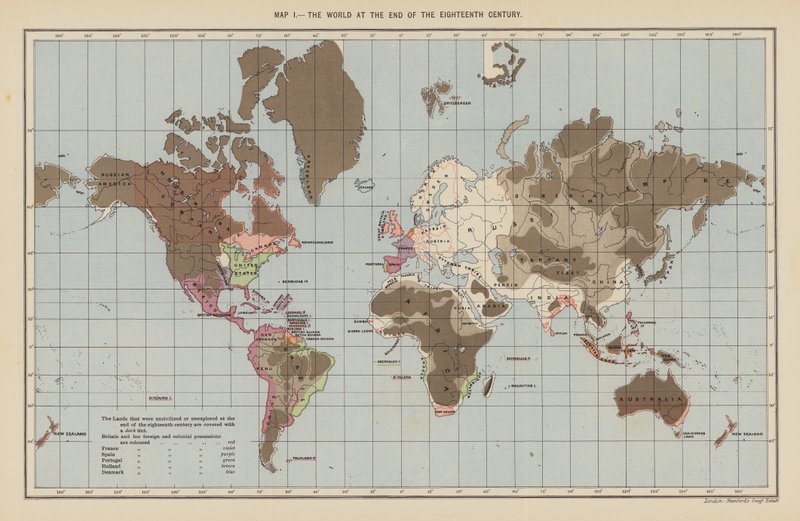 Le monde à la fin du XVIIIe siècle - English School