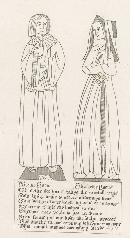 Statue, tombe de Nicholas Boone et Elizabeth Boone - English School