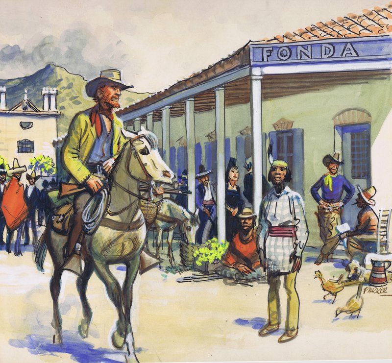La Fonda, Santa Fe (gouache sur papier) - Eric Parker