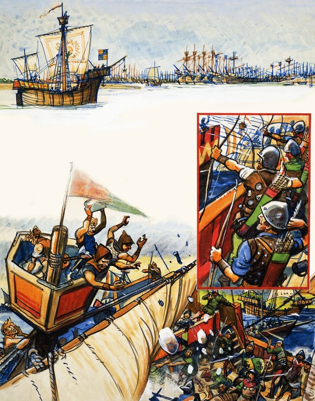 Scrapbook of the British Sailor : Abattage à Sluys - Eric Parker