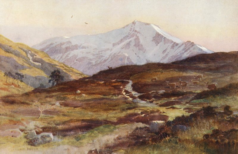 Ben Lui, en avril, depuis Strath Fillan - Ernest Edward Briggs
