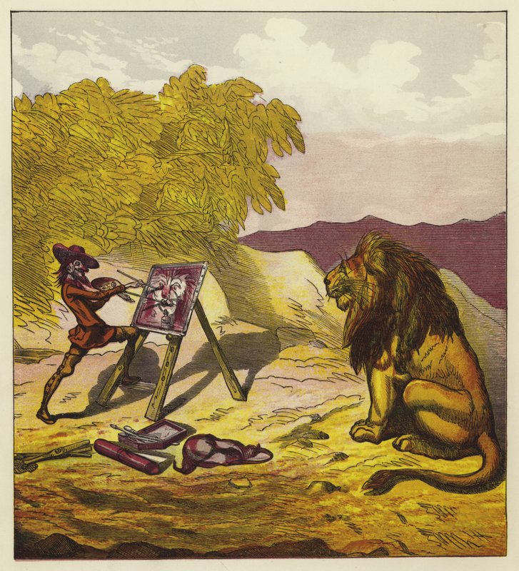 John Bold peignant le lion - Ernest Henry Griset
