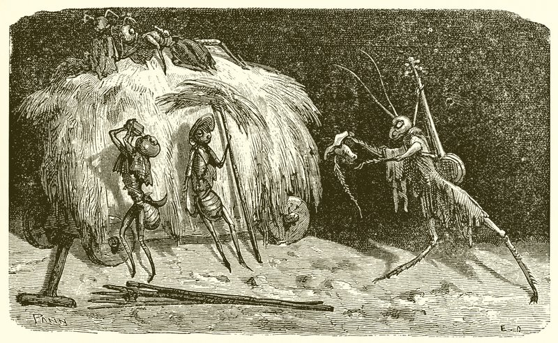 Les fourmis et la cigale - Ernest Henry Griset