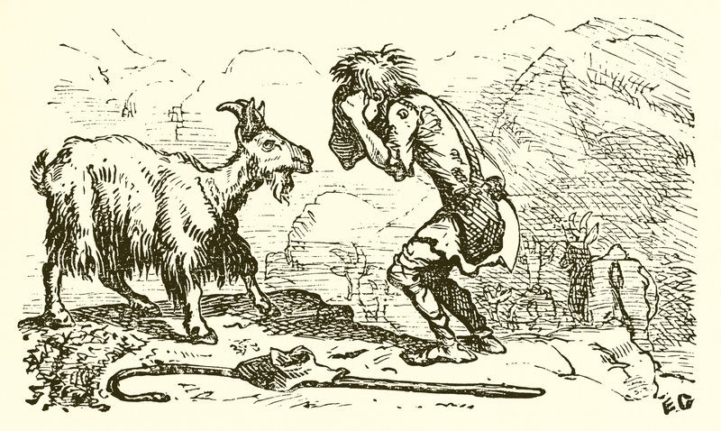 Le chevrier et la chèvre - Ernest Henry Griset