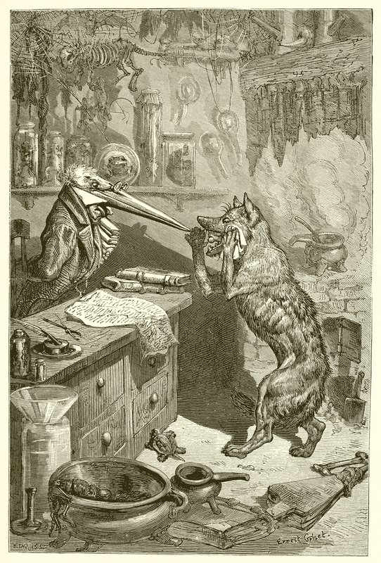 Le Loup et la Grue - Ernest Henry Griset