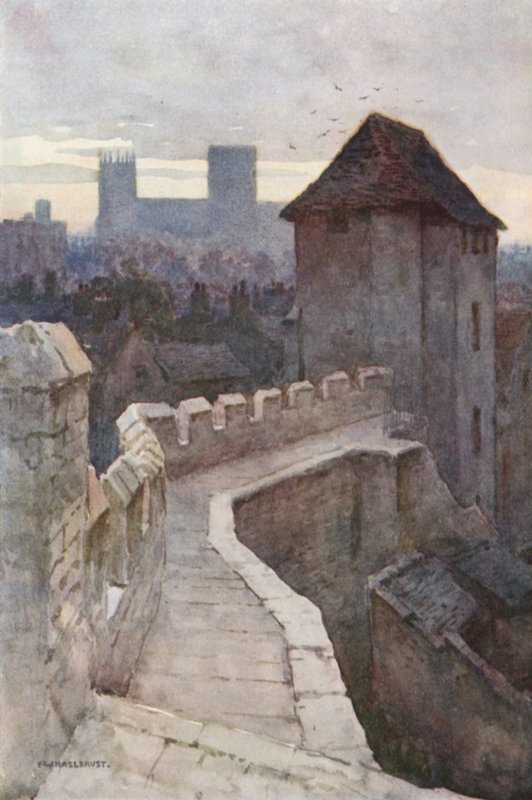 Postern de Fishergate depuis les murs - Ernest William Haslehust