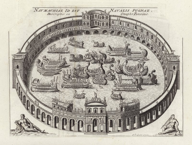 Bataille navale dans une arène romaine - Etienne (after) Duperac