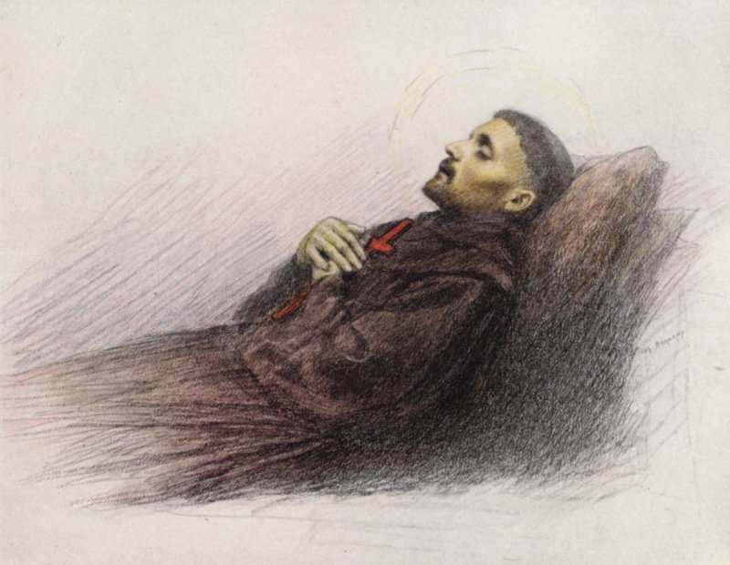 Saint François sur son lit de mort - Eugene (after) Burnand
