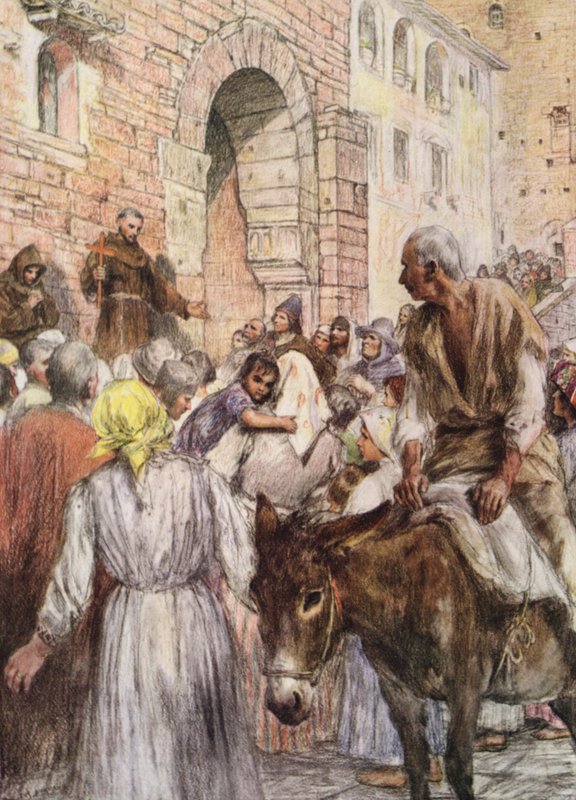 Saint François prêchant à Bologne - Eugene (after) Burnand