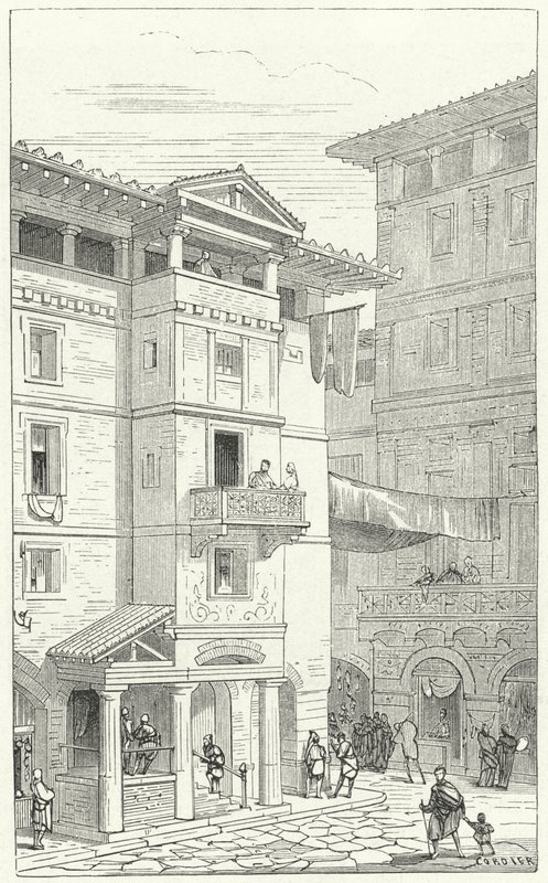 Rue dans la Rome antique - Eugene Emmanuel after Viollet le Duc