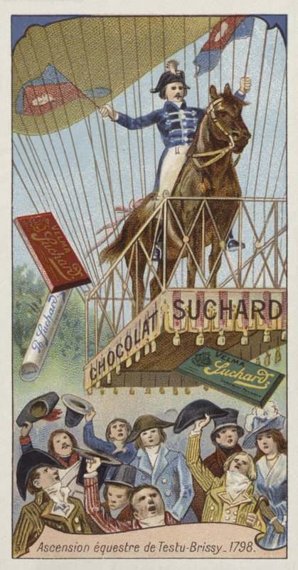 Vol en montgolfière de Pierre Testu-Brissy à cheval, Paris, 1798 - European School