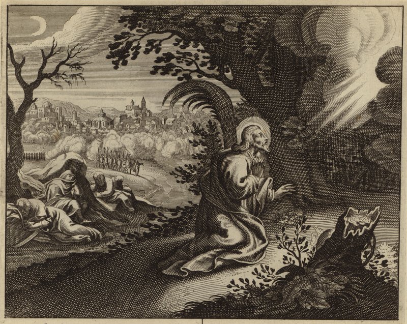 Agonie de Jésus-Christ au Jardin de Gethsémani (gravure) - European School