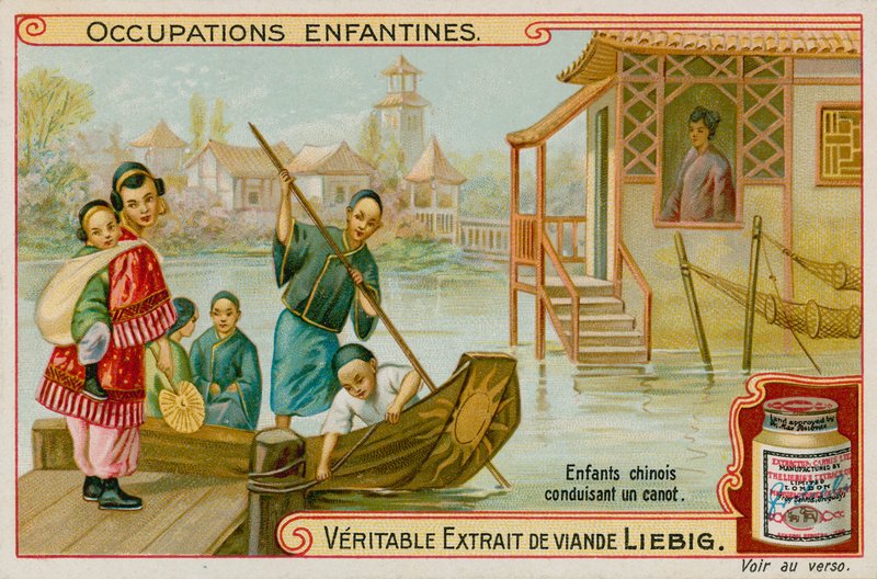 Enfants chinois travaillant comme bateliers - European School