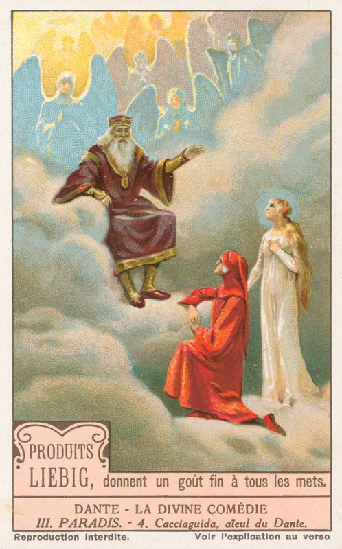 Dante, La Divine Comédie, carte Liebig, début du 20e siècle (chromo) - European School