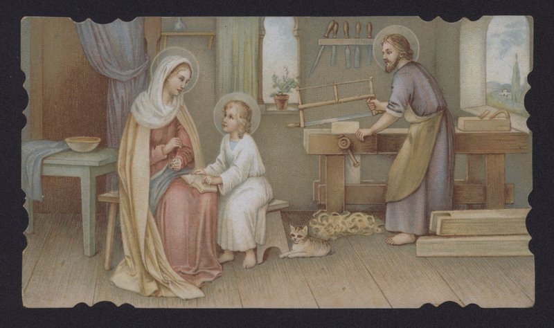 Jésus-Christ enfant avec sa mère, Marie, dans l
