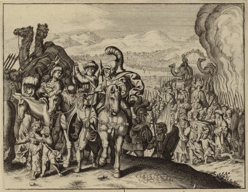 Josué et les Israélites traversant le Jourdain et entrant en Canaan - European School