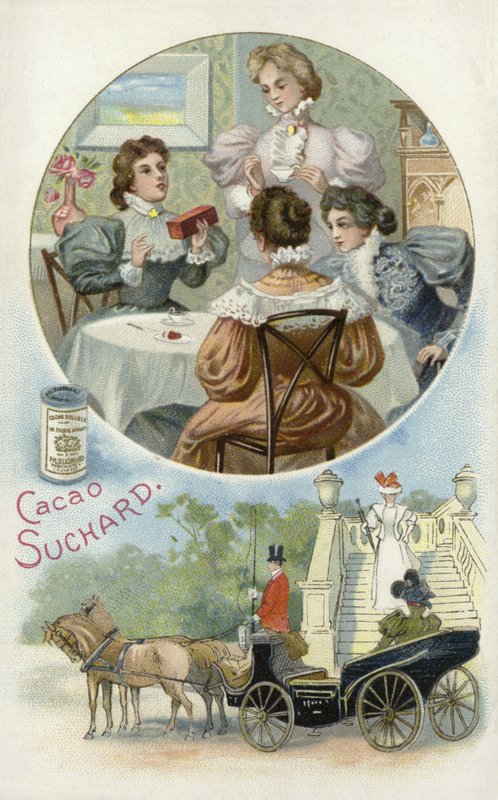 Dames dégustant du cacao Suchard - European School