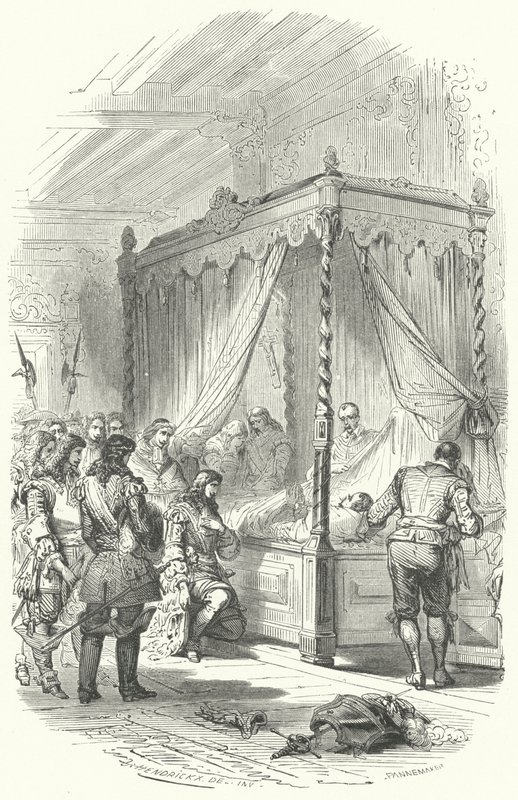 Louis XIV de France rendant hommage au corps de Jean V d