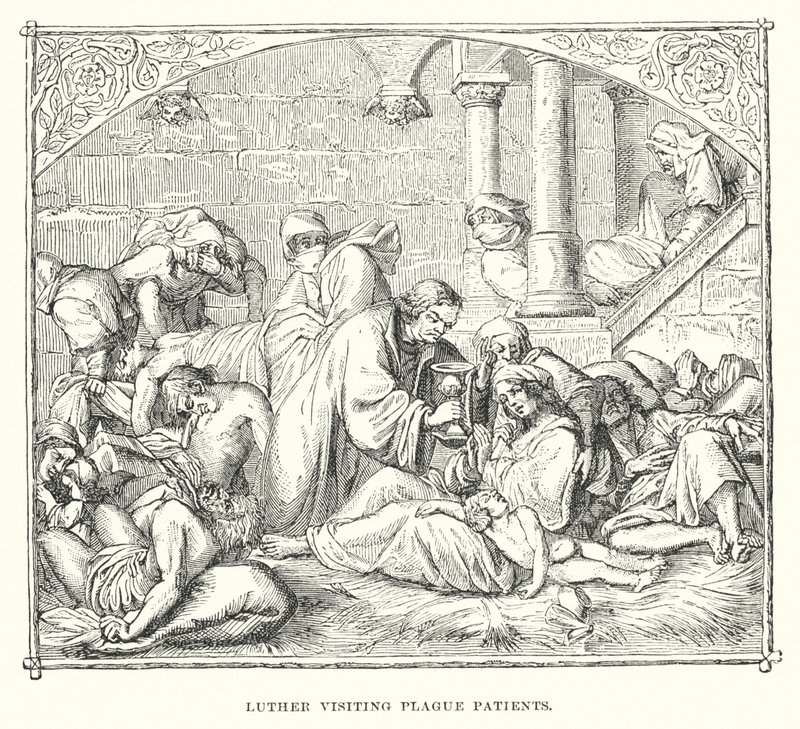 Luther visitant des patients atteints de la peste - European School