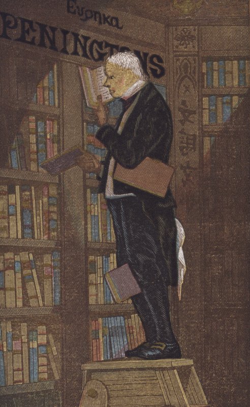 Homme sur un escabeau dans une librairie - European School