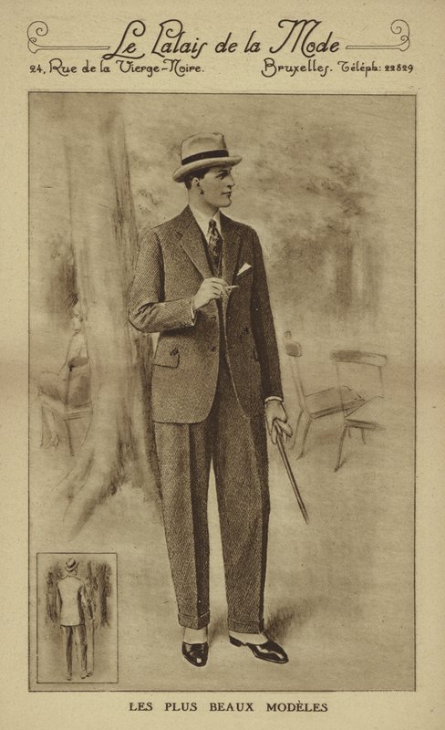 Mode masculine vers les années 1930 (lithographie) - European School
