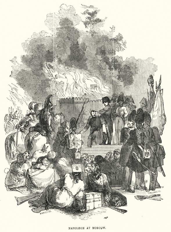 Napoléon à Moscou (gravure) - European School