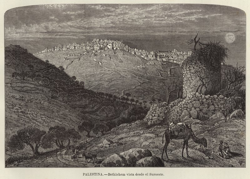 Palestine, Bethléem vue du sud-ouest - European School