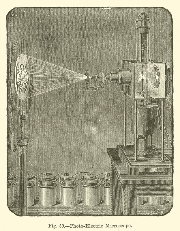 Microscope photoélectrique (gravure) - European School