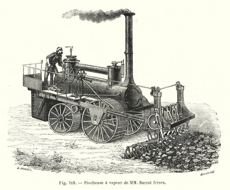 Piocheuse à vapeur de MM Barrat frères - European School