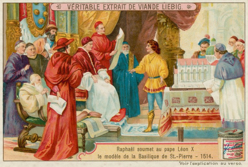 Raphaël soumet un dessin au pape Léon X - European School