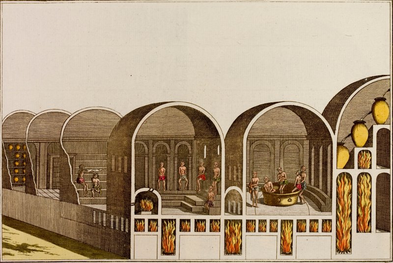 Thermes romains avec chauffage par le sol - European School