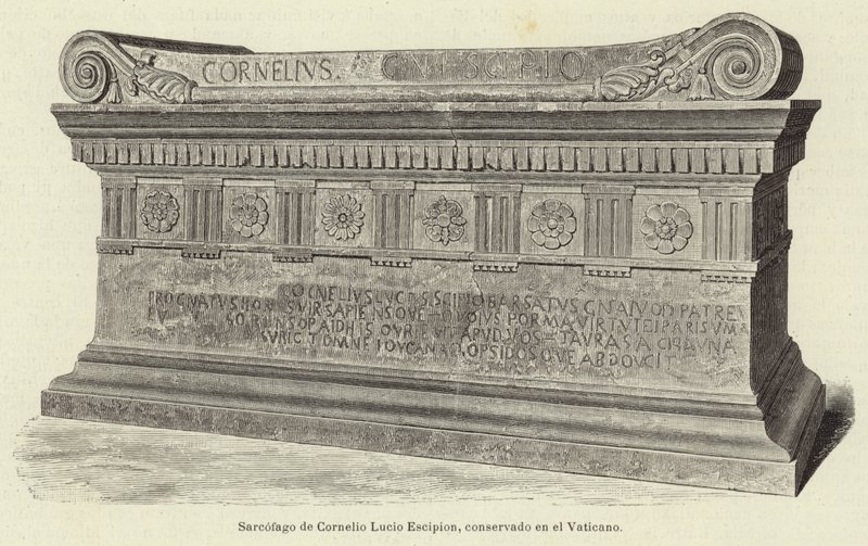 Sarcophage de Cornelio Lucio Scipion, conservé au Vatican - European School