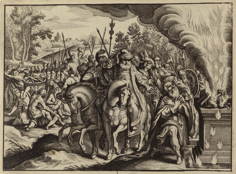 Le feu de Dieu brûlant le sacrifice d