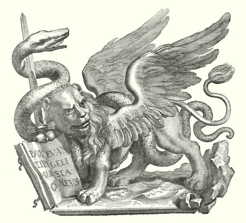 Le lion de Venise (gravure) - European School